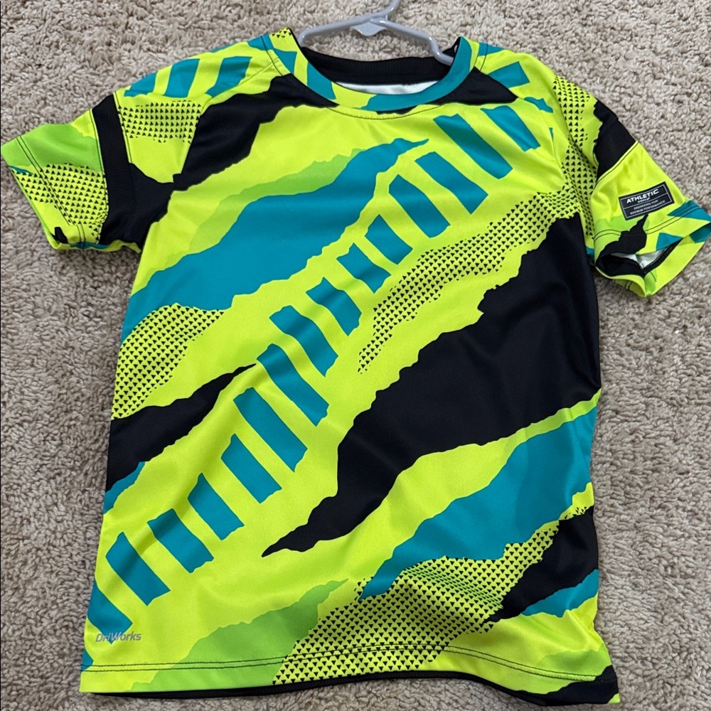 Athletic Works Kids Rashguard - Neon Green and Black